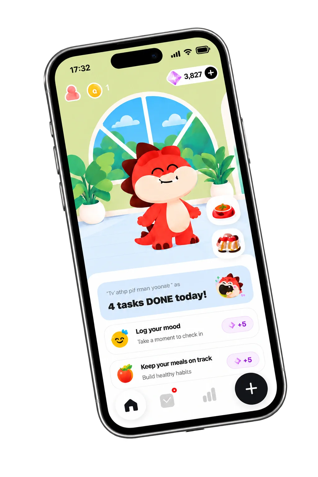 TadaPal app preview showing a happy Tada and daily health tasks